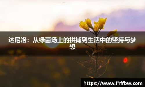 达尼洛：从绿茵场上的拼搏到生活中的坚持与梦想